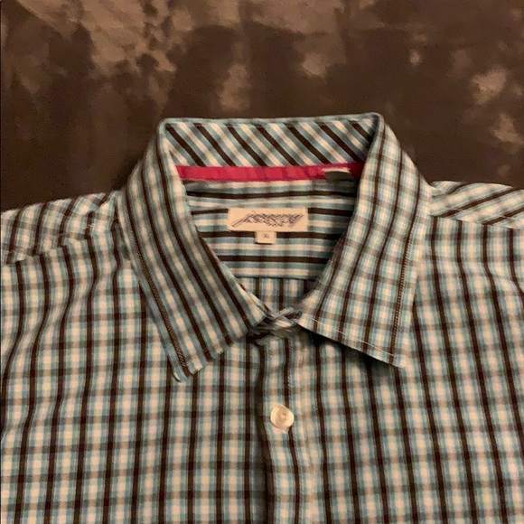 Jeremy Argyle NYC Blue/Black/White Plaid Button-up - Picture 2 of 4